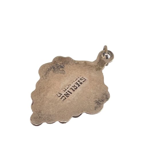 Vintage Sterling Silver & Red OnyxTribal Mask Pendant Necklace - Picture 4 of 7